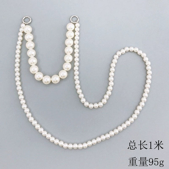 Mobile Phone Chain Accessories Pearl Leather Metal Handmade Love Letter C Style For Women