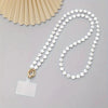 Mobile Phone Chain Accessories Pearl Leather Metal Handmade Love Letter C Style For Women