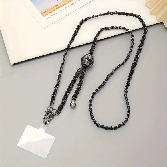Mobile Phone Chain Accessories Pearl Leather Metal Handmade Love Letter C Style For Women