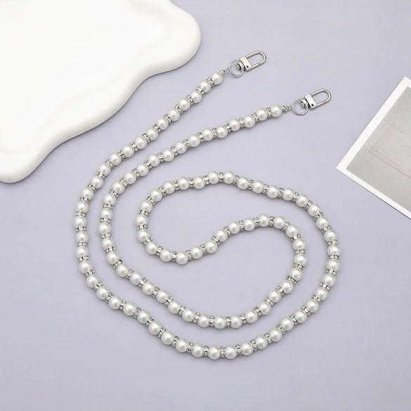 Mobile Phone Chain Accessories Pearl Leather Metal Handmade Love Letter C Style For Women