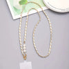 Mobile Phone Chain Accessories Pearl Leather Metal Handmade Love Letter C Style For Women