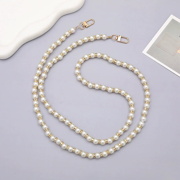 Mobile Phone Chain Accessories Pearl Leather Metal Handmade Love Letter C Style For Women