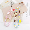 Mobile Phone Chain And Pendant Plastic Resin Beaded Bear Cat Head Highend Style Baking Paint