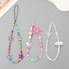 Mobile Phone Chain Beaded Bow Electroplating Style