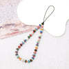 Mobile Phone Chain Handmade Beaded With Natural Volcanic Stone Beads And Colored Stone Pattern For Women