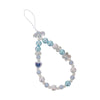 Mobile Phone Chain Lanyard Beaded Ornament Antilosing Rope Pendant Plastic Resin Blue Star Flowers Baking Paint