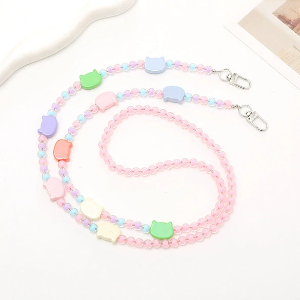 Mobile Phone Chain Plastic Resin Handmade Beaded With Stars Sun And Moon Clouds Universe Pattern For Women