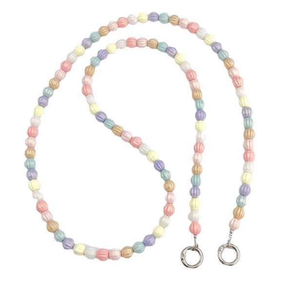 Mobile Phone Chain With Plastic And Resin Pumpkin Beads And Baking Paint Treatment