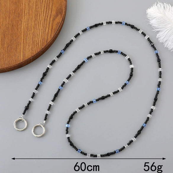 Mobile Phone Lanyard Beaded Love Water Drops Bell Handmade Bag Ornaments For Women