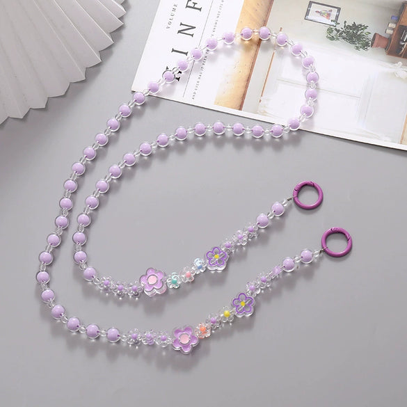 Mobile Phone Lanyard Beaded Love Water Drops Bell Handmade Bag Ornaments For Women