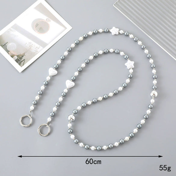 Mobile Phone Lanyard Beaded Love Water Drops Bell Handmade Bag Ornaments For Women