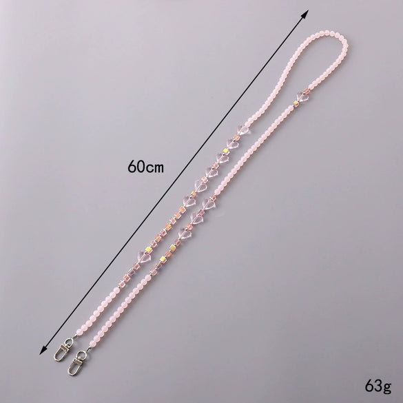 Mobile Phone Lanyard Beaded Love Water Drops Bell Handmade Bag Ornaments For Women