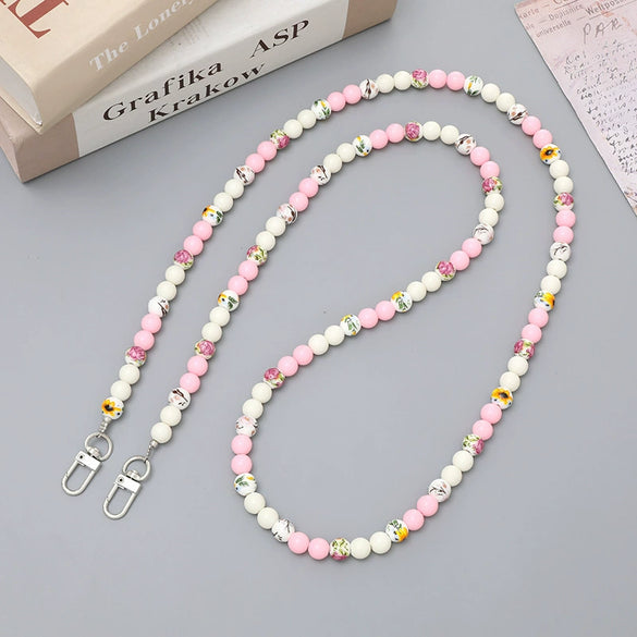 Mobile Phone Lanyard Beaded Love Water Drops Bell Handmade Bag Ornaments For Women