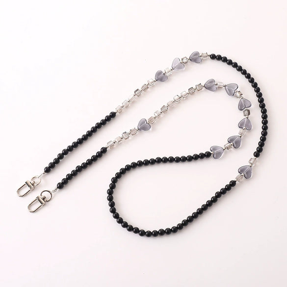 Mobile Phone Lanyard Beaded Love Water Drops Bell Handmade Bag Ornaments For Women