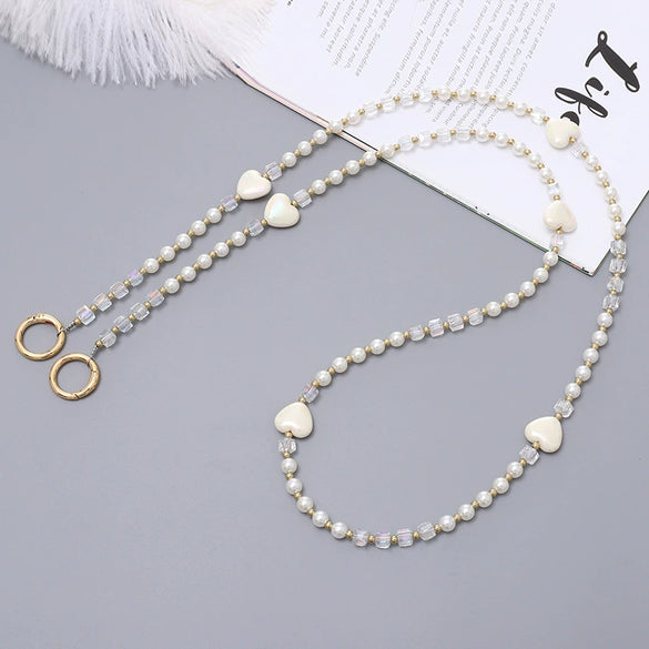 Mobile Phone Lanyard Beaded Love Water Drops Bell Handmade Bag Ornaments For Women