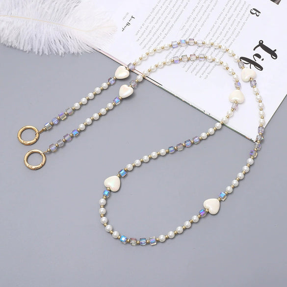 Mobile Phone Lanyard Beaded Love Water Drops Bell Handmade Bag Ornaments For Women