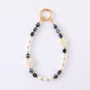 Mobile Phone Lanyard Keychain Pendant Crystal Beaded Love Pattern Handmade Colorplated