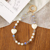 Mobile Phone Lanyard Keychain Pendant Crystal Beaded Love Pattern Handmade Colorplated