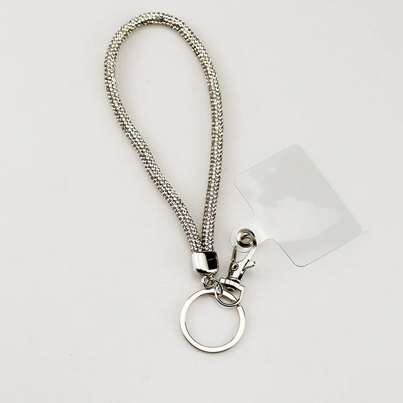 Mobile Phone Lanyard Rhinestone Quicksand Pendant Glass Glazed Electroplating Minimalist Style