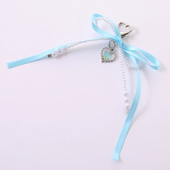 Mobile Phone Pendant Jewelry Car Keychain Headphone Shell Pendant Beads Handmade Bow Pattern