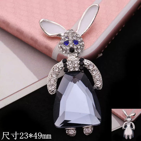 Mobile Phone Shell Accessories Alloy Handmade With Small Bear Love Gem Rabbit Deer Head Electroplated