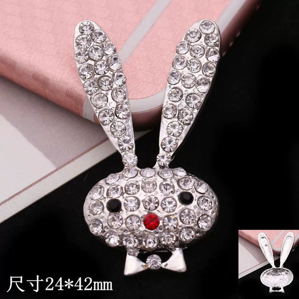 Mobile Phone Shell Accessories Alloy Handmade With Small Bear Love Gem Rabbit Deer Head Electroplated