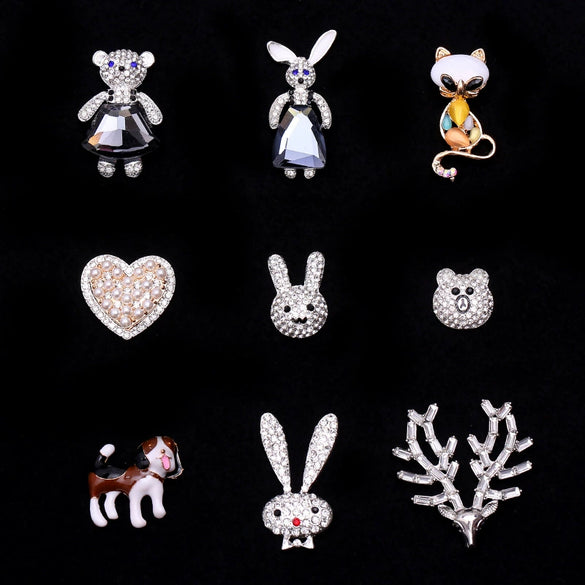 Mobile Phone Shell Accessories Alloy Handmade With Small Bear Love Gem Rabbit Deer Head Electroplated