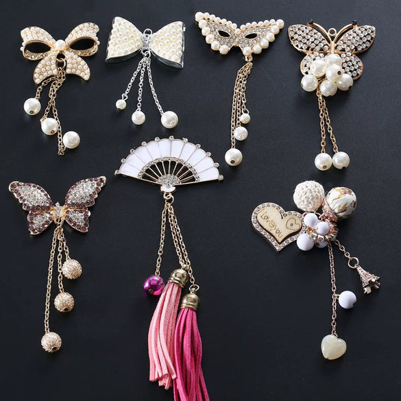 Mobile Phone Shell Jewelry Accessories Alloy Butterfly Bow Electroplated Pendant