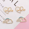 Mobile Phone Shell Jewelry Accessories Alloy Electroplating Clouds Pearl Love Design