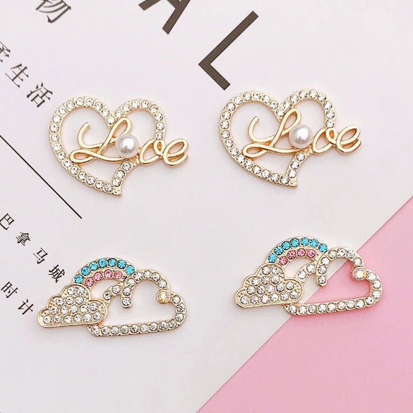 Mobile Phone Shell Jewelry Accessories Alloy Electroplating Clouds Pearl Love Design