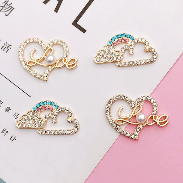 Mobile Phone Shell Jewelry Accessories Alloy Electroplating Clouds Pearl Love Design