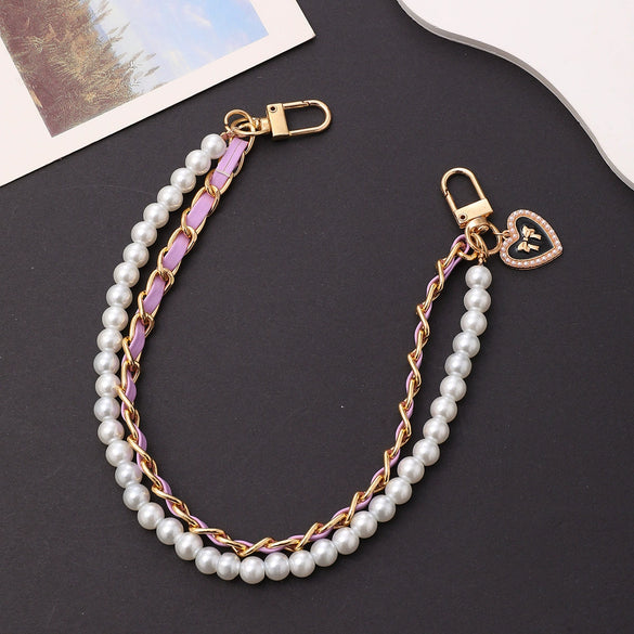 Mobile Phone Shell Jewelry Chain Plastic And Resin Material Fashion Style Hand Chain Pattern Electroplating Process For Women