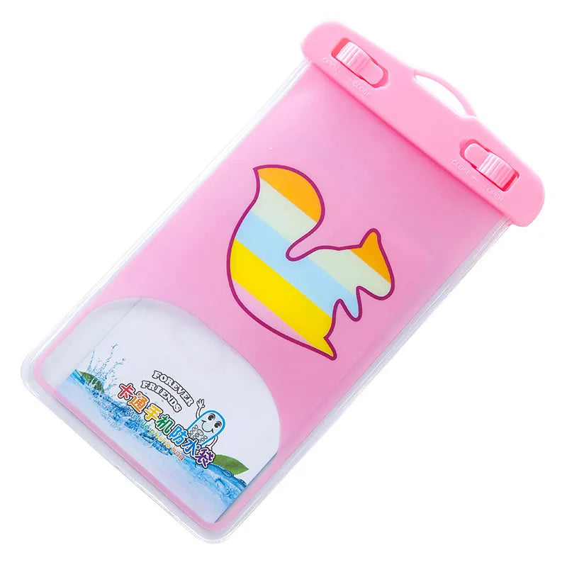 Mobile Phone Waterproof Bag Transparent Colorful Animal Pvc Cartoon Mobile Phone Bag Sealed Outdoor Sale Diving Bag Camera Bag