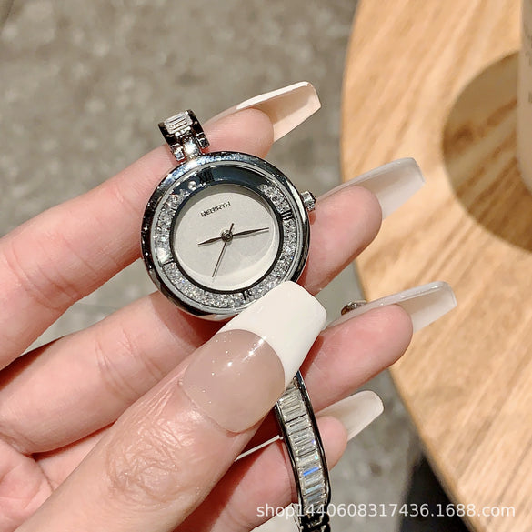 Mobile Rhinestone Fashion Simple Women's Bracelet Watch Alloy Ordinary Glass Mirror