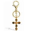 Modern Art Copper Cross Keychain Fashion Simple Bag Pendant And Car Key Accessory For Daily Use
