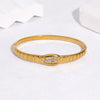 Modern Minimalist Geometric Clasp Bracelet In Gold Electroplated Stainless Steel High End Niche Style Accessory For Women