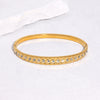 Modern Minimalist Geometric Stainless Steel Bracelet With Gold Electroplated Finish And Diamond Accented Light Luxury Style