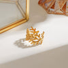 Modern Minimalist Smooth Branch Hollow Geometric Stainless Steel Electroplated Allmatch Jewelry