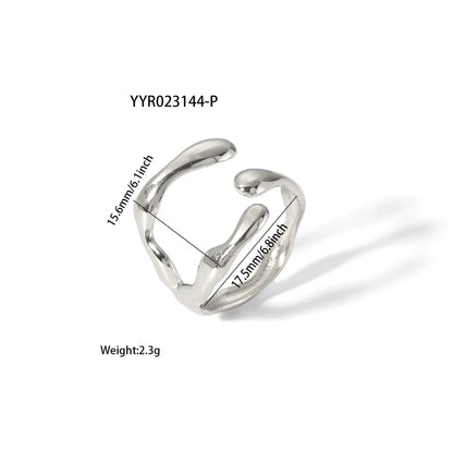 Modern Style African Style Solid Color Stainless Steel Plating 18k Gold Plated Open Rings