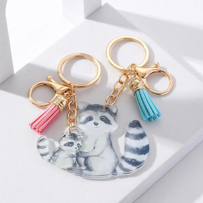 Modern Style Animal Metal Couple Bag Pendant Keychain