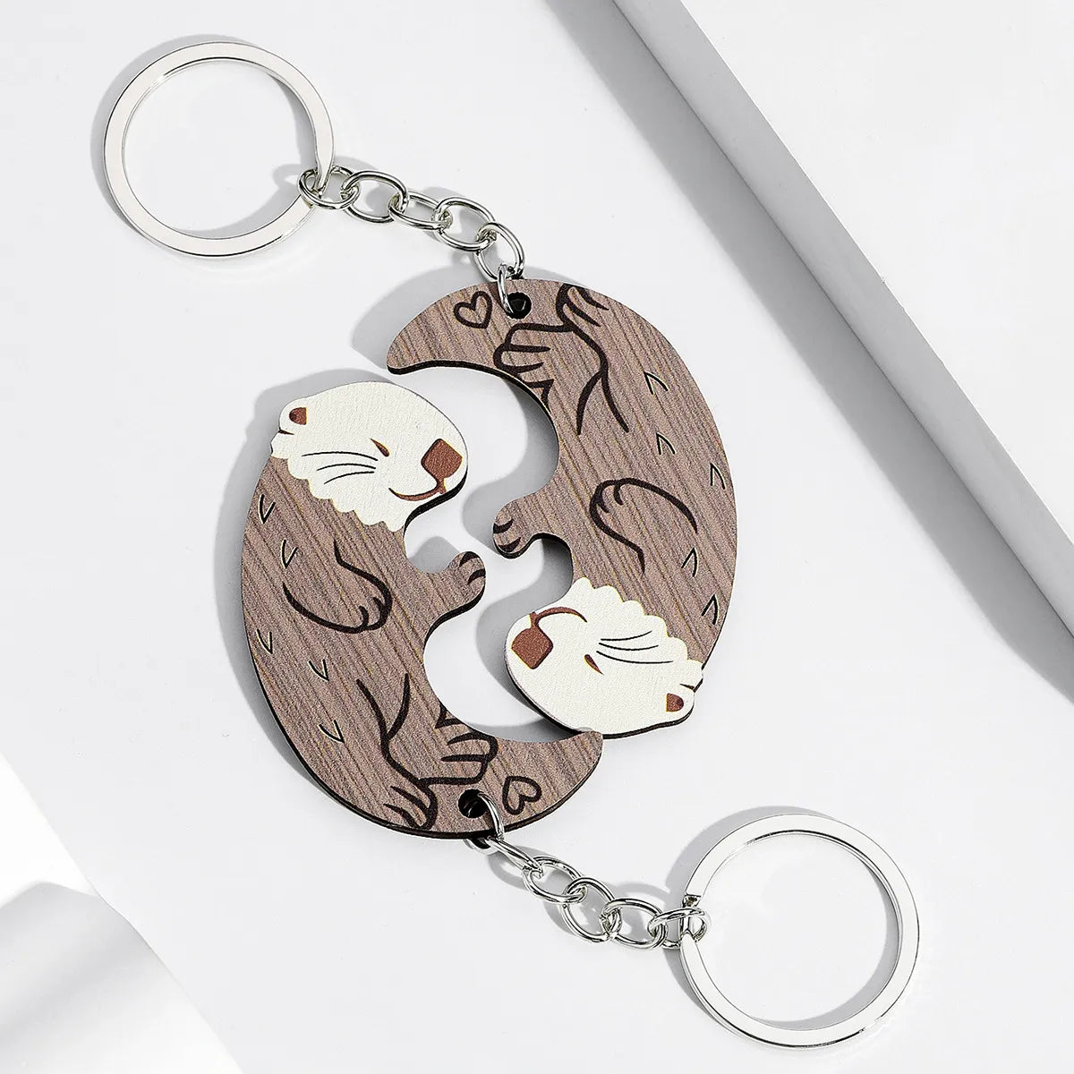 Modern Style Animal Metal Couple Bag Pendant Keychain