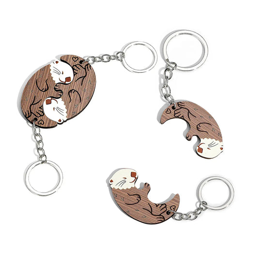 Modern Style Animal Metal Couple Bag Pendant Keychain