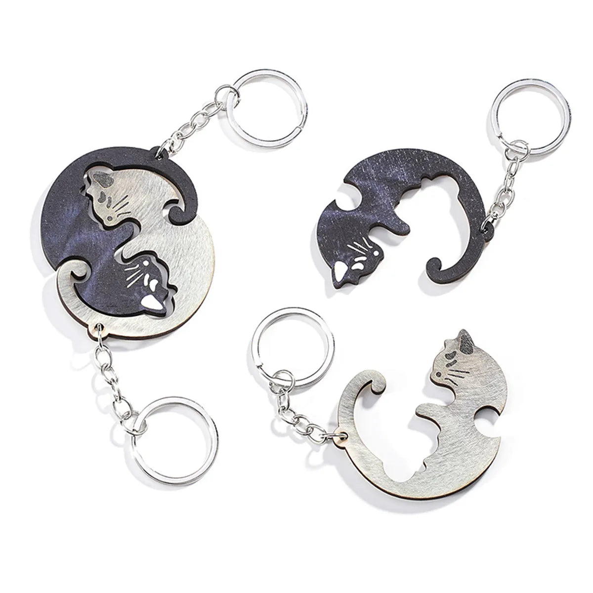 Modern Style Animal Metal Couple Bag Pendant Keychain