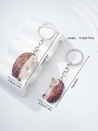 Modern Style Animal Metal Couple Bag Pendant Keychain