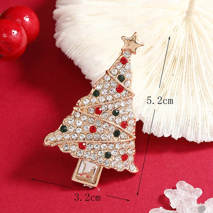 Modern Style Artistic Christmas Tree Alloy Inlay Rhinestones Unisex Brooches