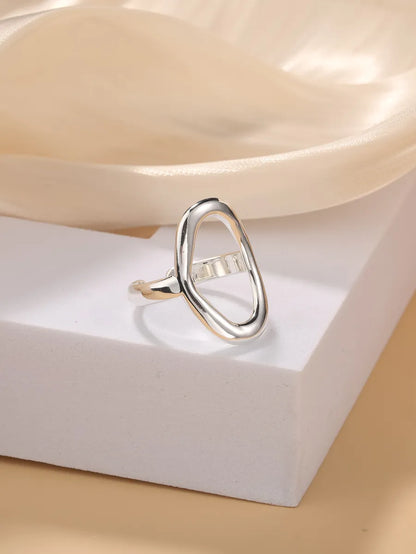 Modern Style Artistic Geometric Stainless Steel Open Rings