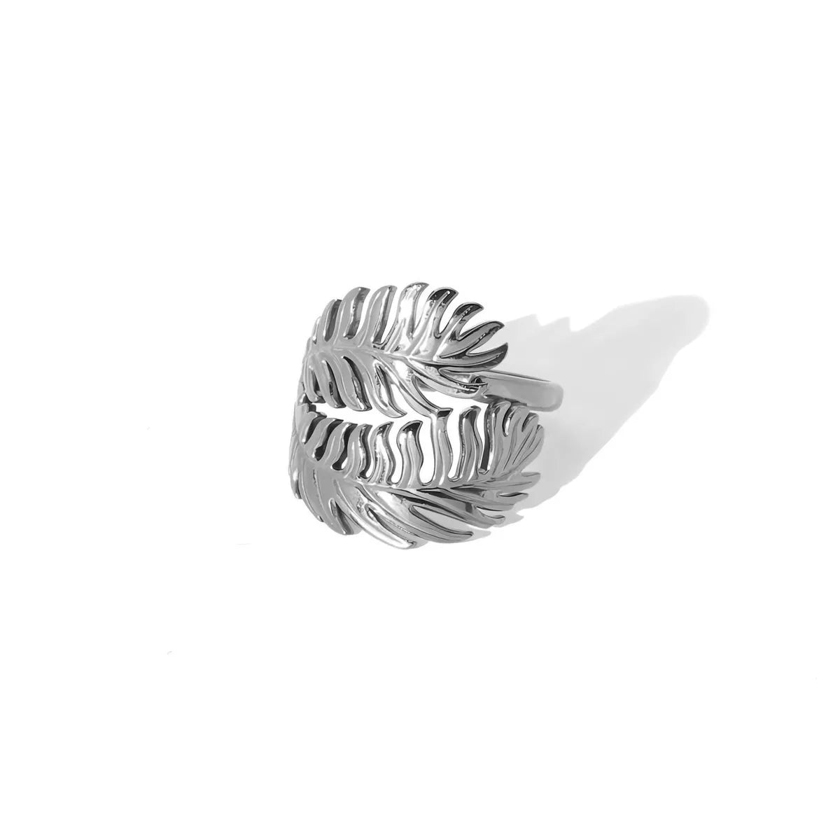 Modern Style Artistic Heart Shape Snake Titanium Steel Open Ring In Bulk