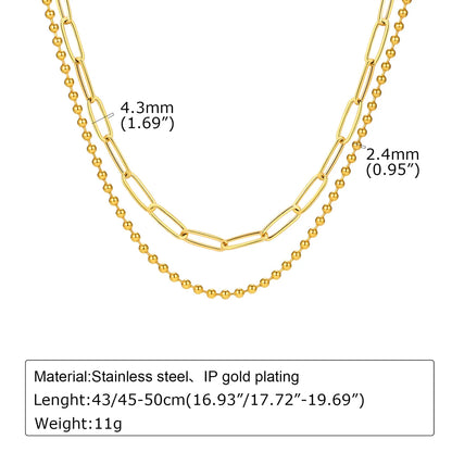 304 Stainless Steel Modern Style Artistic Plating Solid Color Necklace