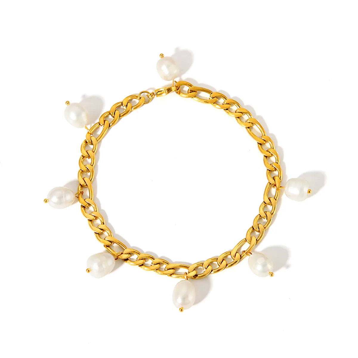 Modern Style British Style Solid Color 18k Gold Plated Stainless Steel Wholesale Anklet