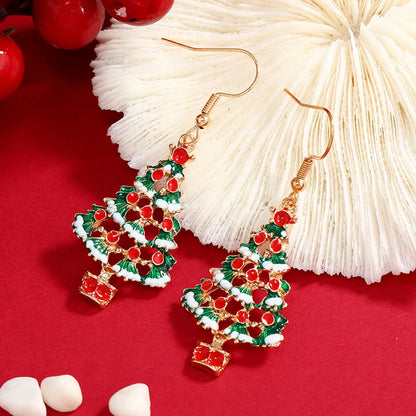 Modern Style Christmas Tree Alloy Christmas Women's Drop Earrings